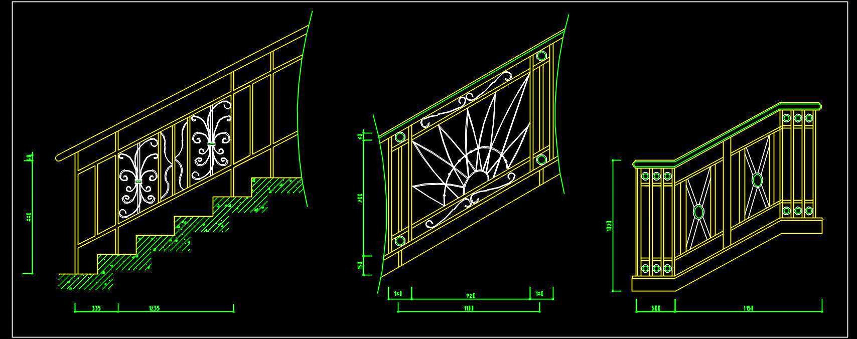 Staircase & Balcony Railing CAD Blocks - Free Download